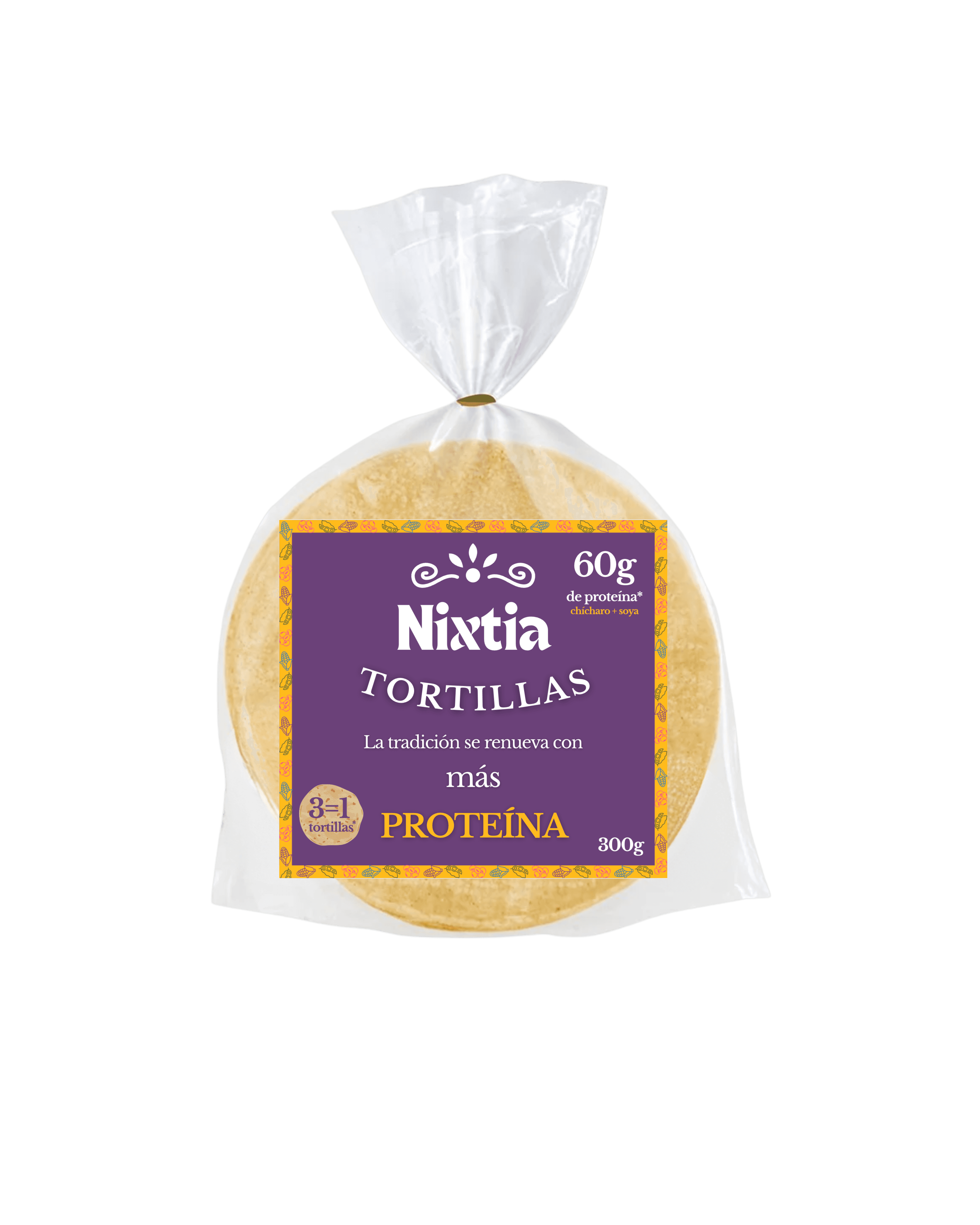 Tortillas de maíz nixtamalizado con proteína de chícharo y de soya (300g) - Imagen 1
